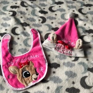 My 1st Christmas hat and Baby bib